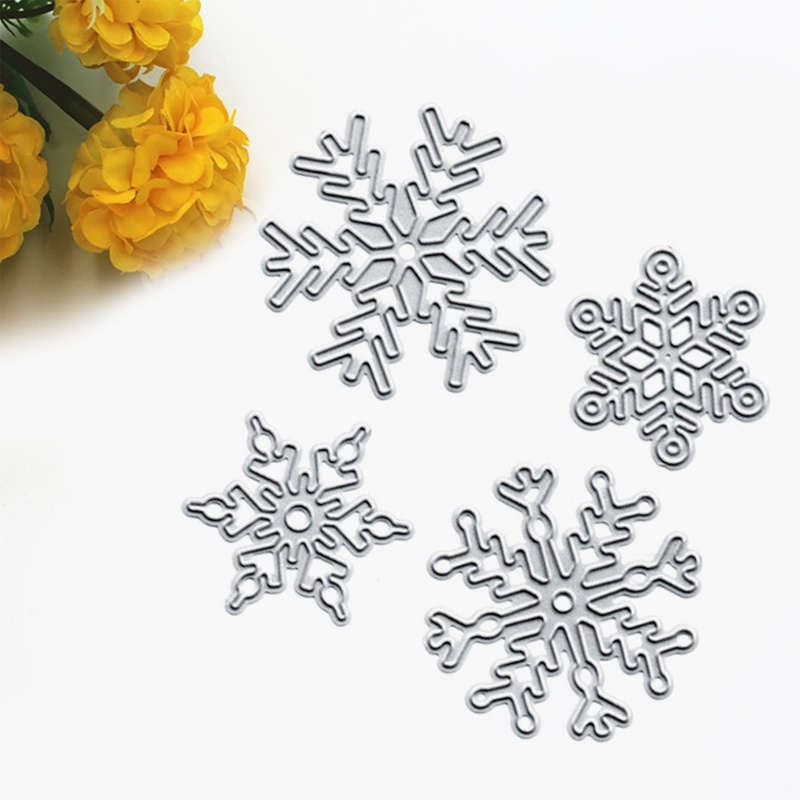 Cetakan Stensil Cutting Dies Motif Snowflake Natal Bahan Metal Untuk Scrapbook / Craft DIY / Dekor