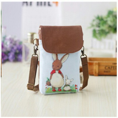 Tas Selempang Anak Import Motif Lukisan Cat Air - Tas Kanvas Anak Lucu