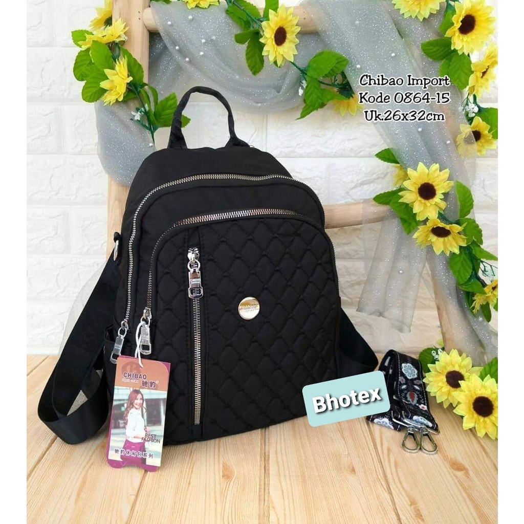 Tas Ransel Chibao 0864-15 Bahan Parasut. Tas Wanita Tas Chibao ORI Tas Ransel Chibao Import BEST SELLER BISA BAYAR DITEMPAT.!!!!