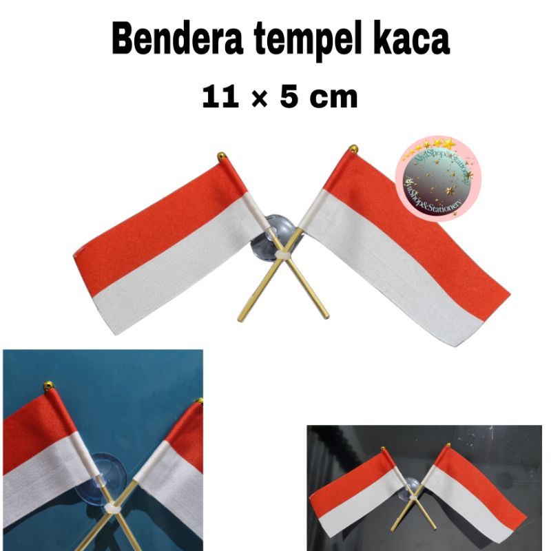 Bendera Silang Assecoris Kaca Mobil | Aksesiris HUT RI