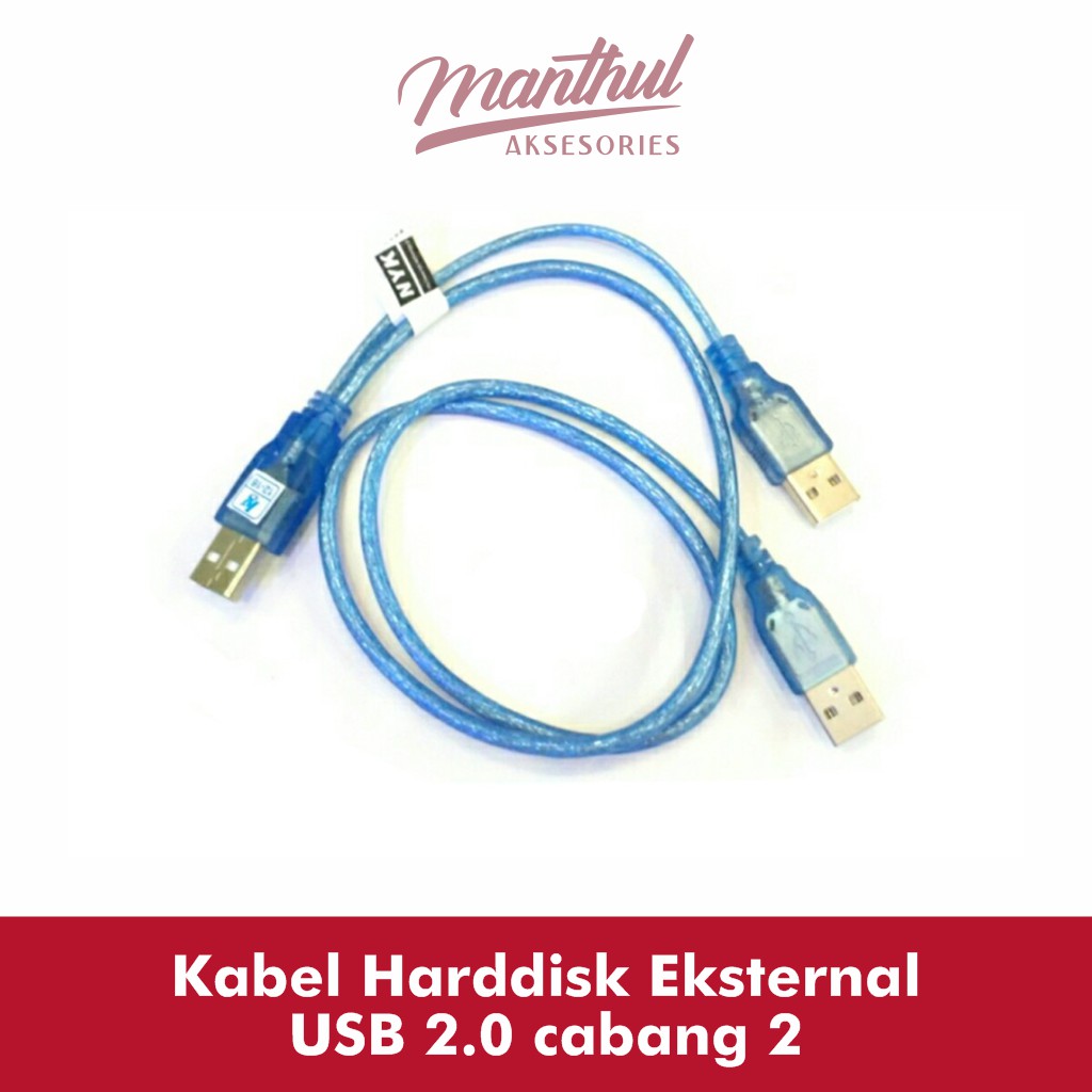 Kabel Harddisk Eksternal USB 2.0 cabang 2