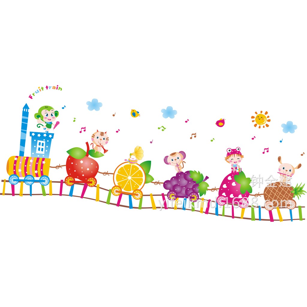 Reliza Wall Sticker Fruit Train Study Stiker Dinding LDR7101