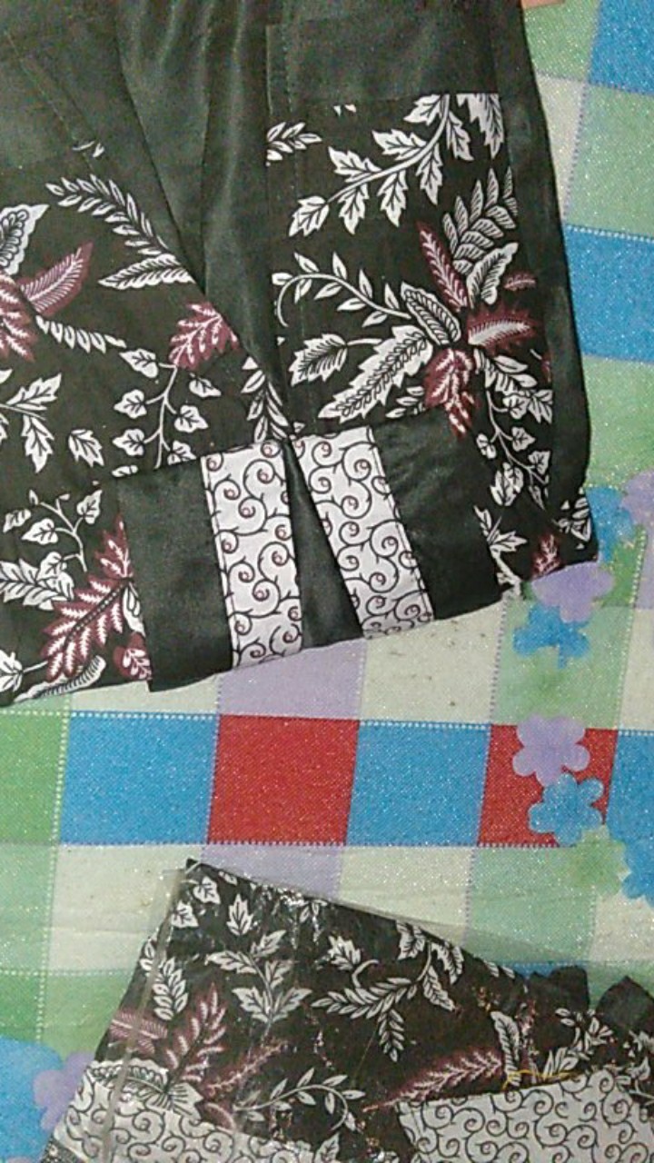 Sarimbit Gamis Couple Longdress Pesta Couple 064 Maura Couple - Sania Ruffle Batik Couple Ori Ndoro