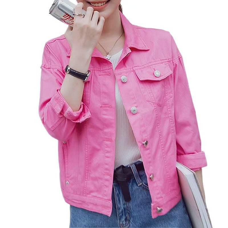 Delaux Store Jaket Jeans Pink Wanita Jeans Murah Tampil Lebih Cantik Premium Bandung