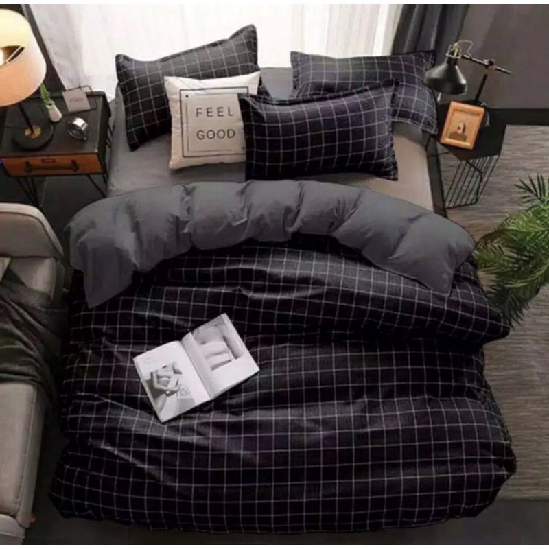 SPREI AESTHETIC MOTIF KOTAK / SEPREI KOTAK ALA KOREA INCLUDE SARBAN