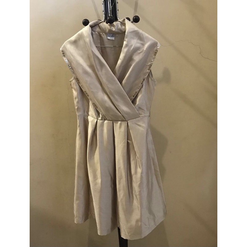 Satin gold party dress Preloved