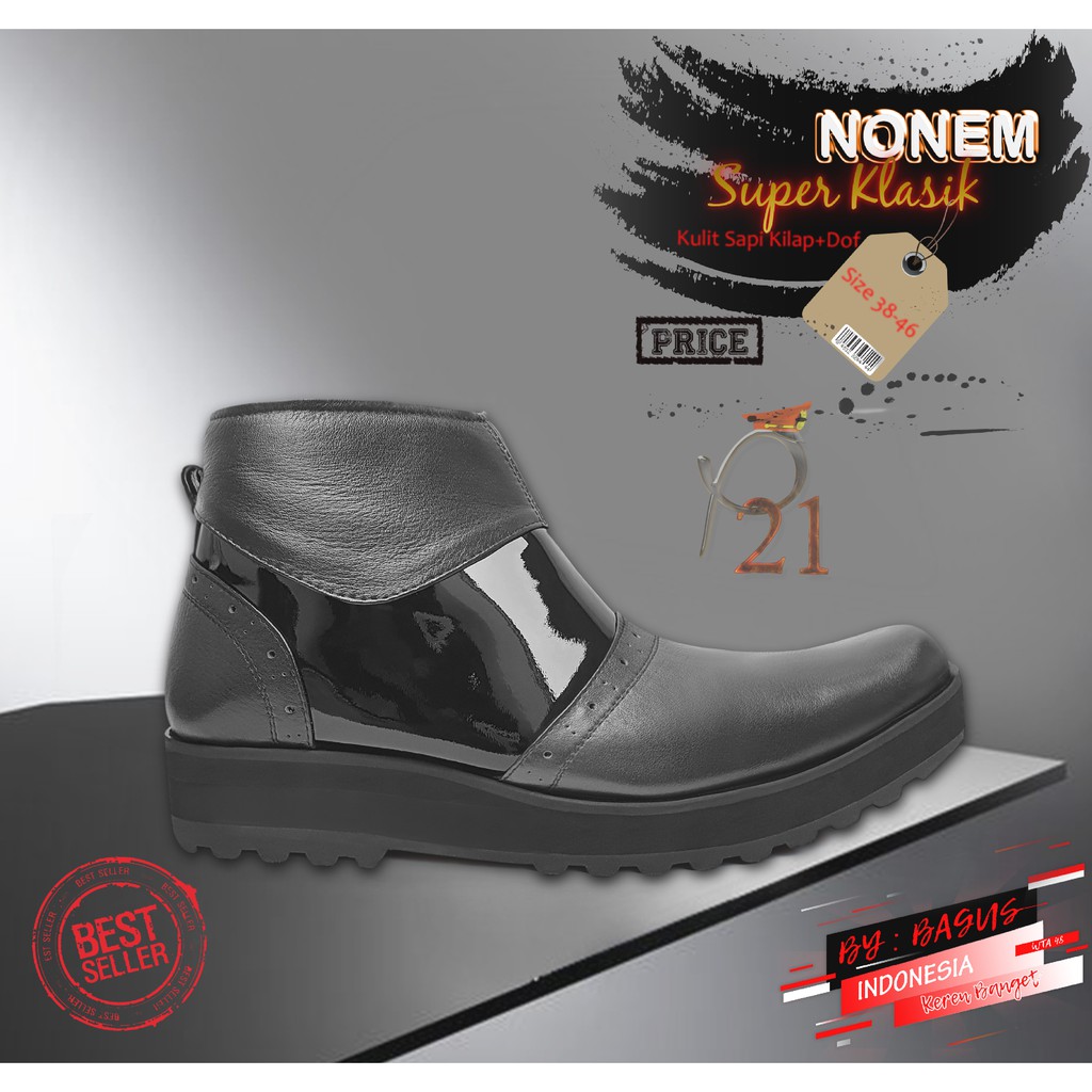 FLAT NONEM SUPER KLASIK SEPATU P21 SEPATU PDH SEPATU POLRI