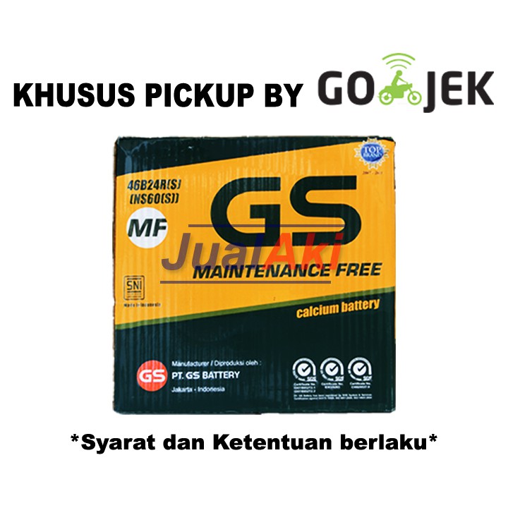 GS MF NS60S / 46B24RS / Aki Kering / Maintenance Free (Promo Gojek)