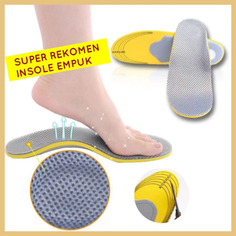 1 Pasang Sol Sepatu Premium Kaki Datar / Arch Support Insole High Quality