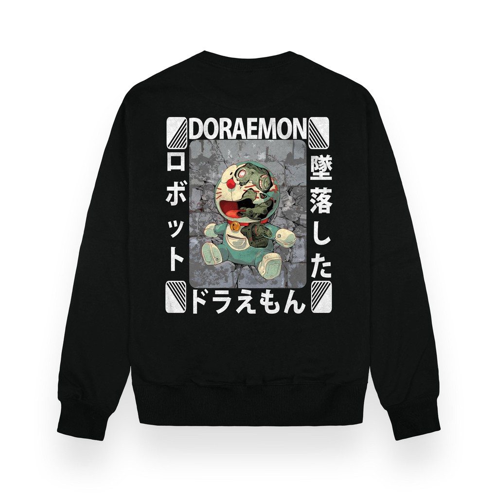 Surfinclo Sweatshirt Sweater Crewneck Doraemon Japanese Anime Series Cotton Fleece