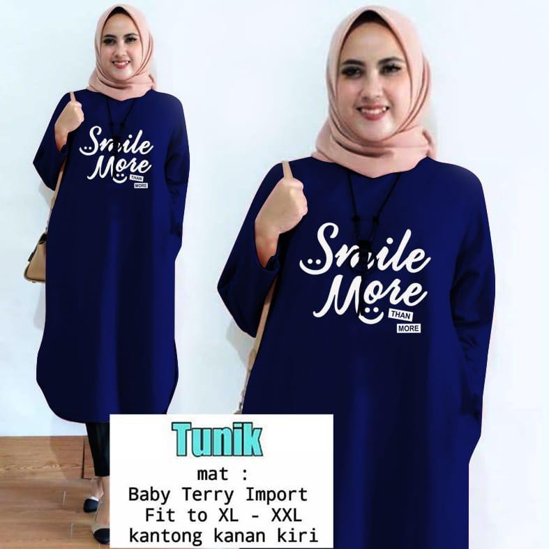 TUNIK SMILE MORE / TUNIK MAMACHI / TUNIK / TUNIK CEWEK / TUNIK PANJANG / TUNIK MUSLIM/ TUNIK KEREN