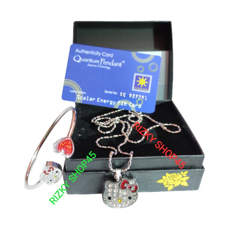 gelang hello kitty anak dan dewasa kesehatan Quantum pendant model G stell shell biomagnetik kalung 