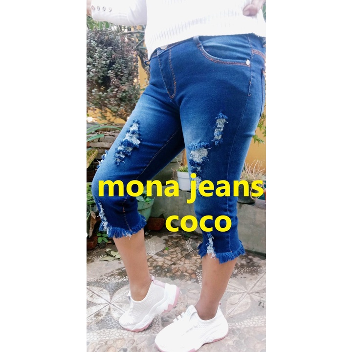 celana ANDIN jeans wanita skiny prada 7/8 soft premium/navy sprai