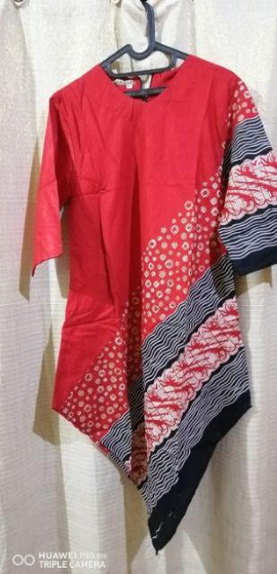 Tunik Asimetris Lapis Milenia Atasan Batik Kerja Wanita Modern Cantik