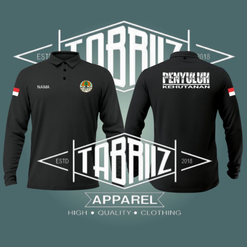 T-shirt kaos kerah POLO PENYULUH KEHUTANAN kaos kehutanan kaos polhut kaos kementrian lingkungan hid