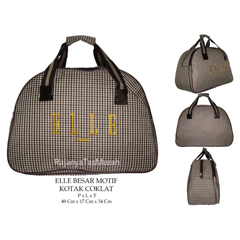 TAS ELLE JINJING MOTIF (Kotak Coklat)
