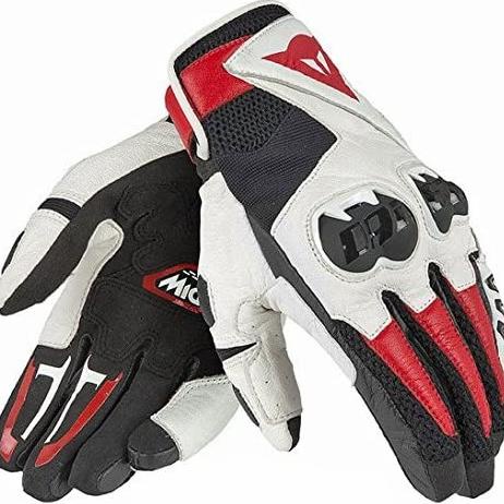 DAINESE GLOVES MIG C2 BLACK WHITE RED | SARUNG TANGAN MOTOR DAINESE LEMBUT4587