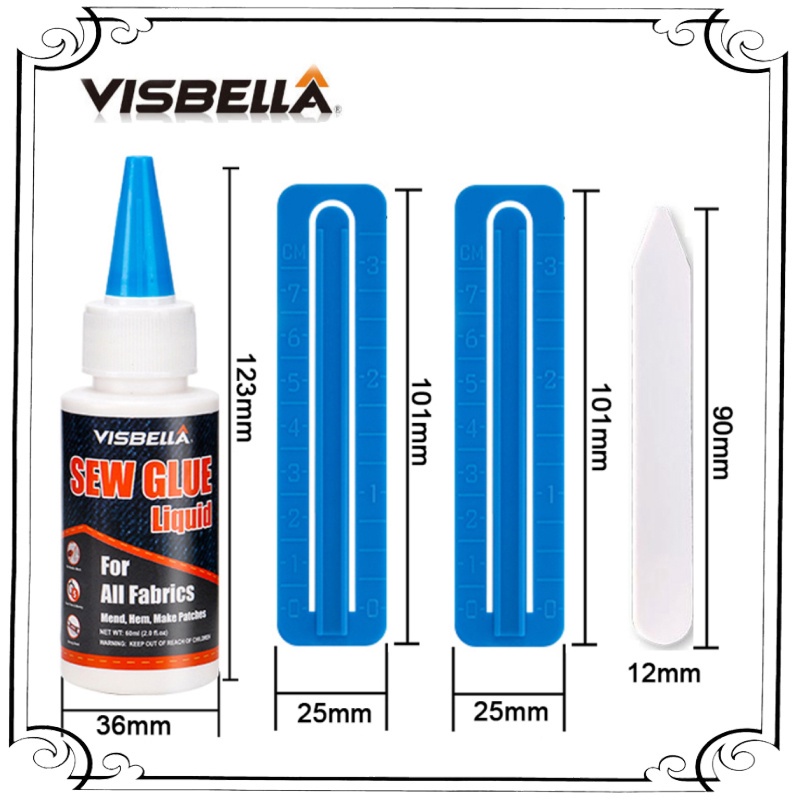 GS8 Cairan Liquid Lem Perekat Khusus Kain Kulit Sew Glue Repair Kit 60ml VISBELLA 255 Transpare