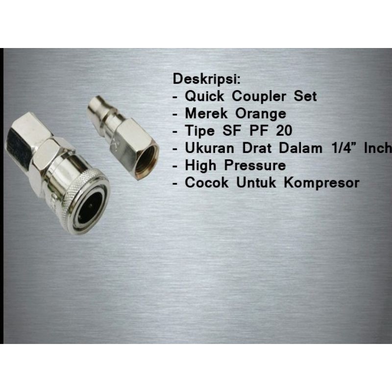 Jual Sambungan Kompresor Angin Quick Coupler set SF PF 20 1/4 