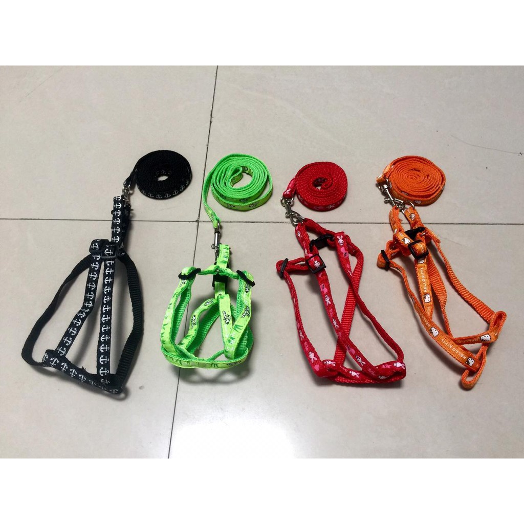 CA506 Tali Tuntun dan Harness Size Small Kucing Anjing Lebar 1cm