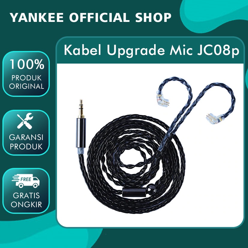 Kabel KZ Upgrade JCALLY 8 Core JC08p with Microphone for KZ ZS3 KZ ZSN PRO KZ ZST KZ ZS5 KZ ZS6 TRN MT1 CCRA CRA MOONDROP TFZ