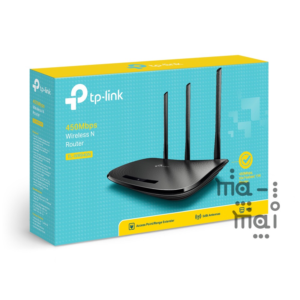 TP-Link Wi-Fi Router TL-WR940N 450 Mbps Wireless N Router