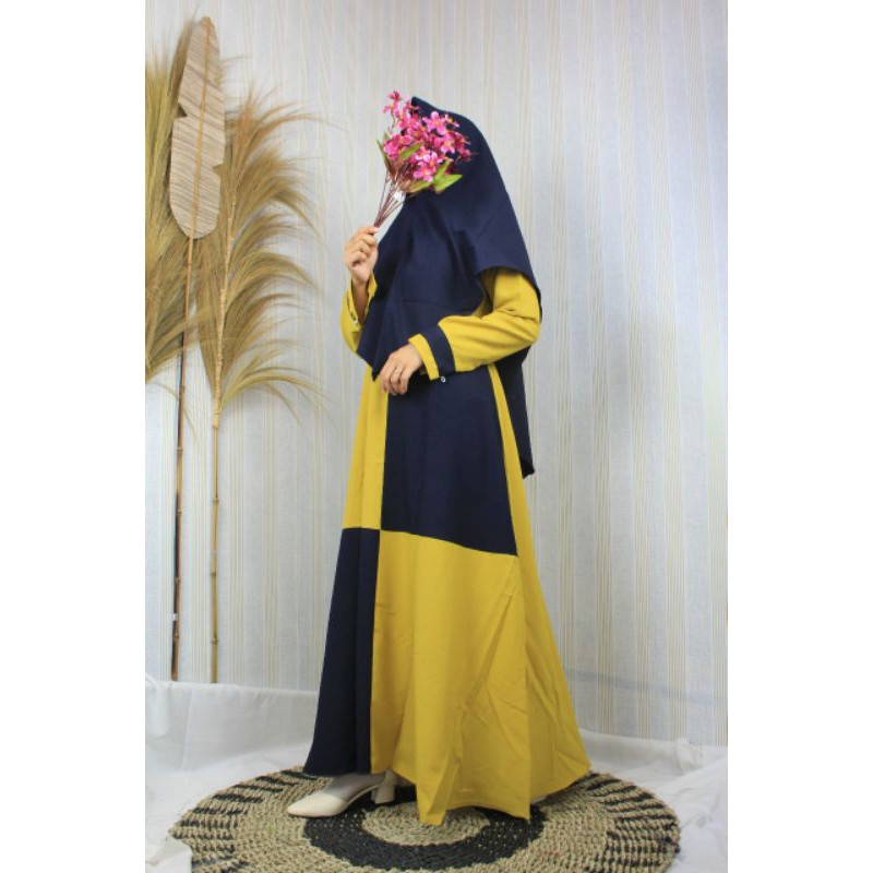 GAMIS set syari itycrepe original NISFI Busana Muslim Syari remaja terbaru modis hijaber ootd polos