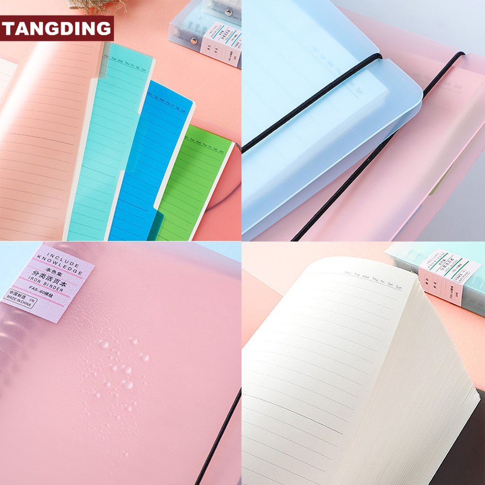 【COD Tangding】Buku Loose Leaf / Loose Leaf 60 Halaman Warna Permen Transparan Portable Untuk Pelajar