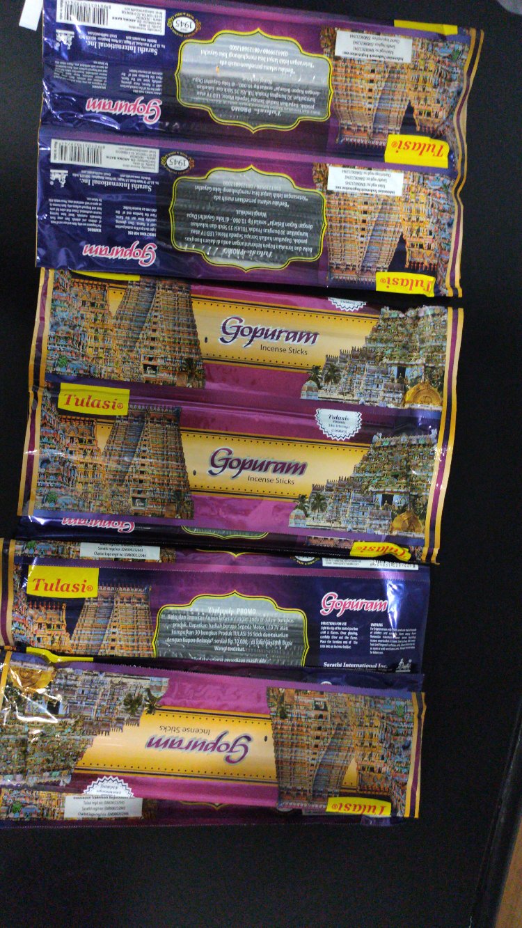 Hio Dupa Tulasi Gopuram Pouch Plastik (1renteng = 6pack)