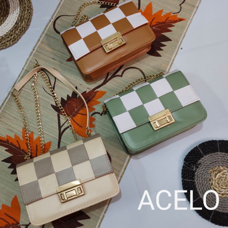 Tas wanita import motif kotak