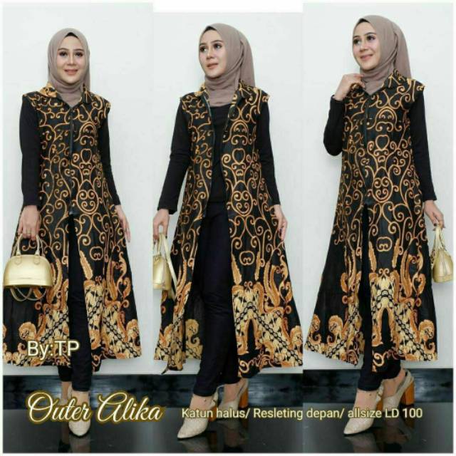 Outer alika / batik outer / batik modern / batik hijab /Outfit cewek / Batik