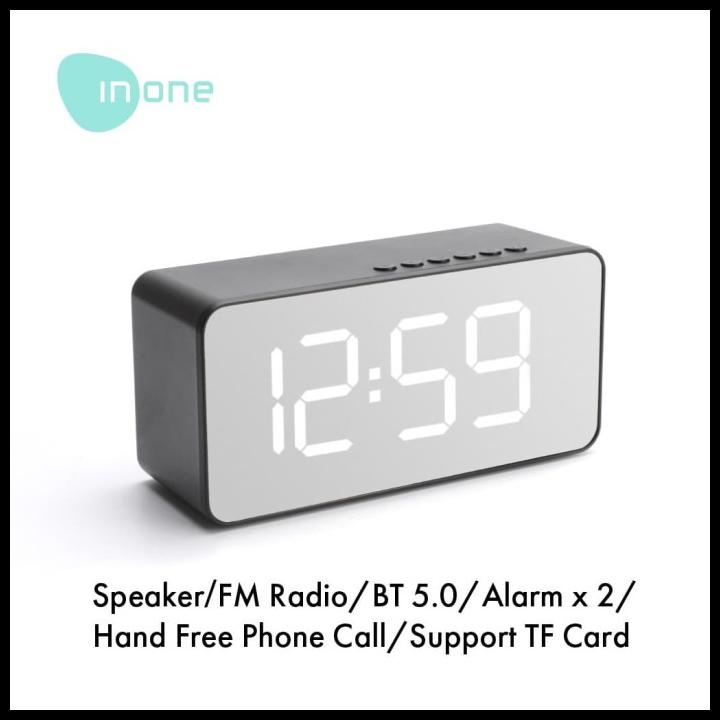 Inone Speaker Bluetooth Wireless With Alarm Clock Fm Radio Portable