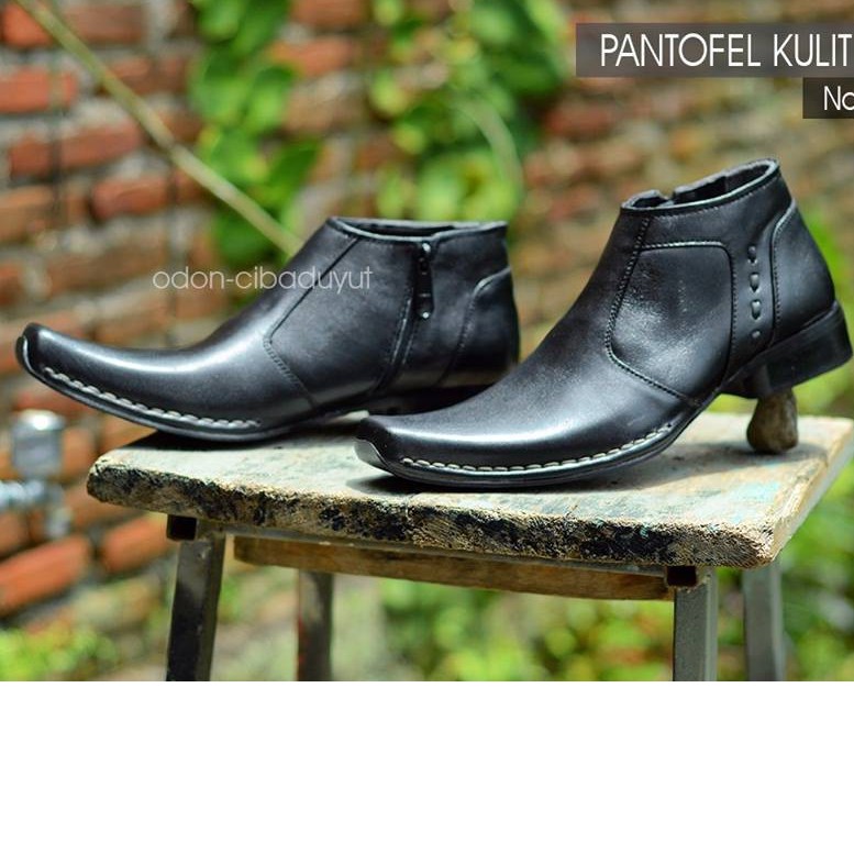 SEPATU KANTORAN PRIA / MODEL RESLETING SAMPING KULIT ORIGINAL