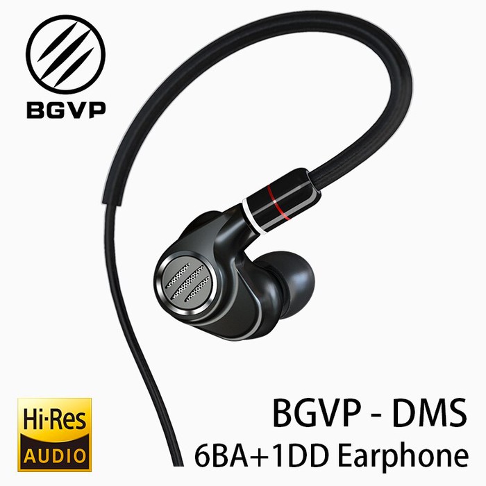 BGVP DMS HiFi Earphone 6BA + 1DD with mic - metal body