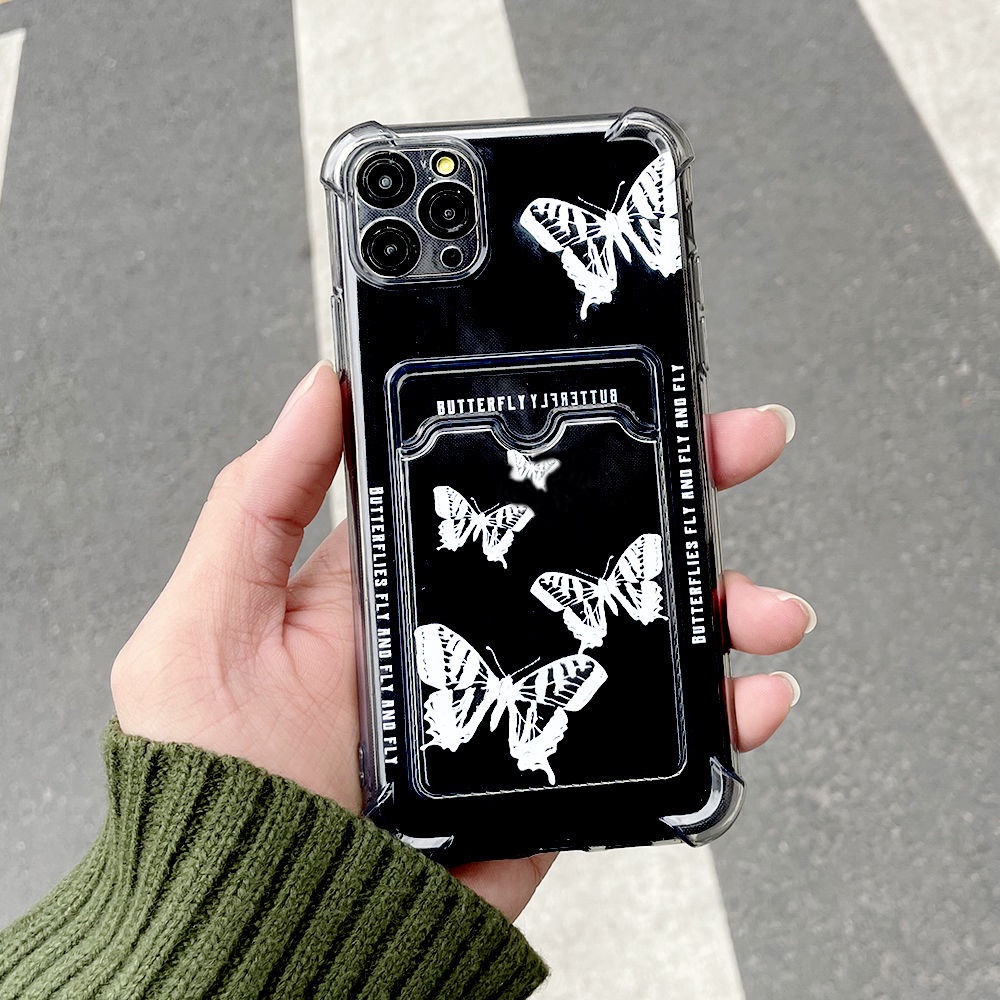 Soft Case Silikon TPU Transparan Shockproof Motif Butterfly Untuk IPhone 13 12 Mini 11 10 Pro XS Max X XR 8 7 6 6S Plus SE 2020