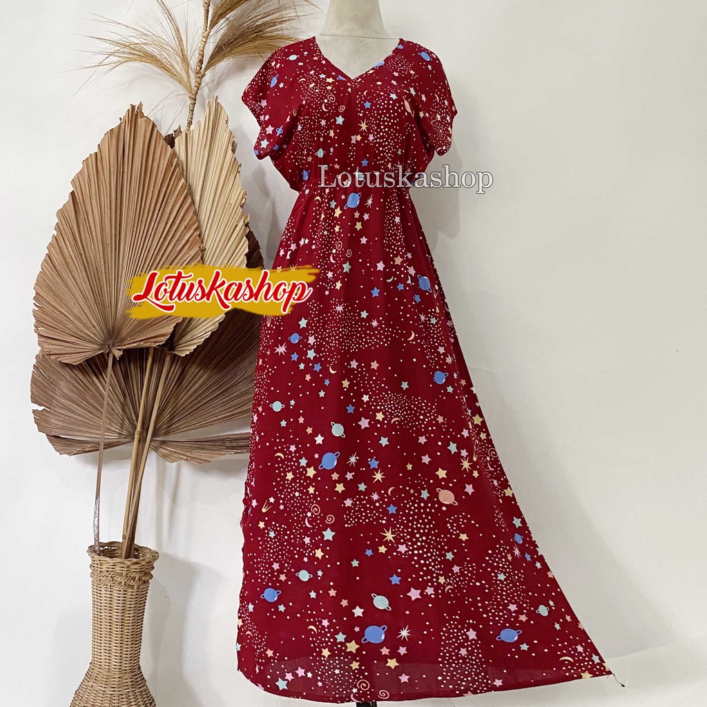 Dress Manohara Bali Panjang Mawar-Stralight Maron