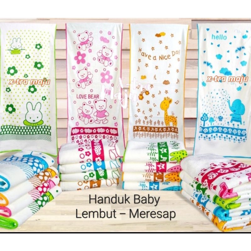 Handuk Bayi Premium / Mandi Lembut Microfiber 50 x 100 CM / Handuk Anak / Handuk Lembut