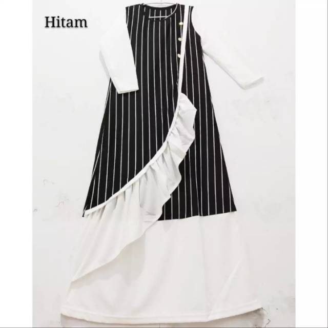 GAMIS PUTIH KOMBINASI SALUR