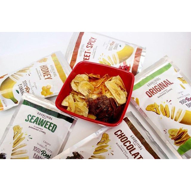 GOODLIVING BANANA CHIPS KERIPIK PISANG | SNACK CEMILAN DIET SEHAT COKLAT MADU TRUFFLE