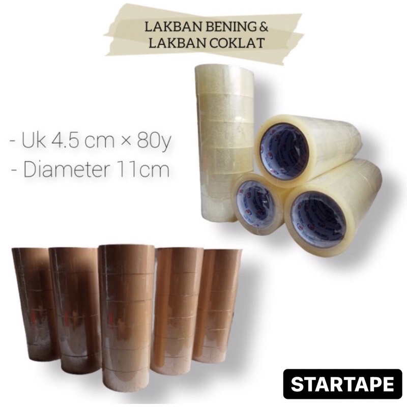 

LAKBAN BENING DAN COKLAT 4.5CM x 80Y STAR TAPE