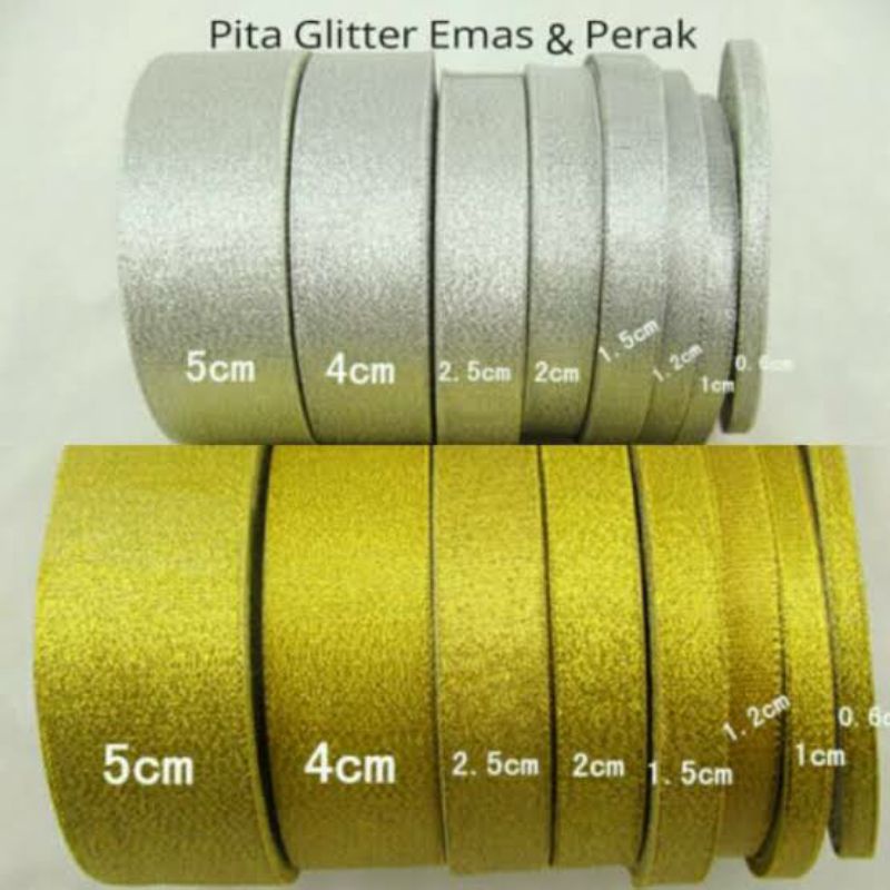 

pita kain emas silver metalik