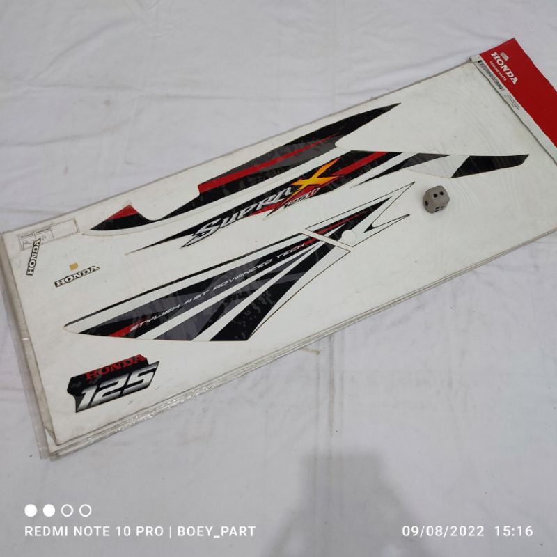 Striping sticker stiker Honda Supra x125d x 125d 125 hitam merah original ahm nos