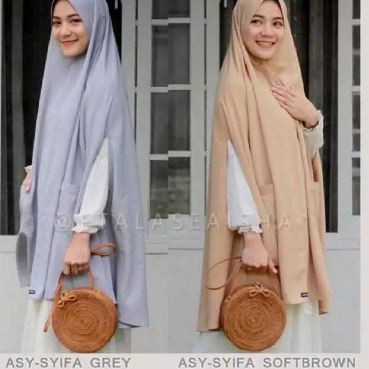 Bagus Dipakai.. Khimar Syari As Syifa Hijab Instan Bolong Tangan Bonus Cadar Syari Asyifa