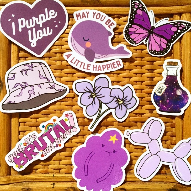 

Purple sticker set