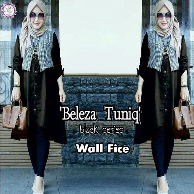 Beleza Tunik Top Blouse Pakaian Wanita Muslim Panjang Blus Modern