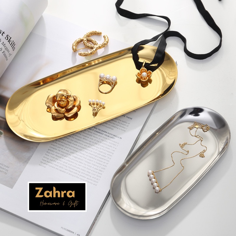 Nampan Oval/Nampan Perhiasan/Nampan Stainless Steel/Nampan Gold
