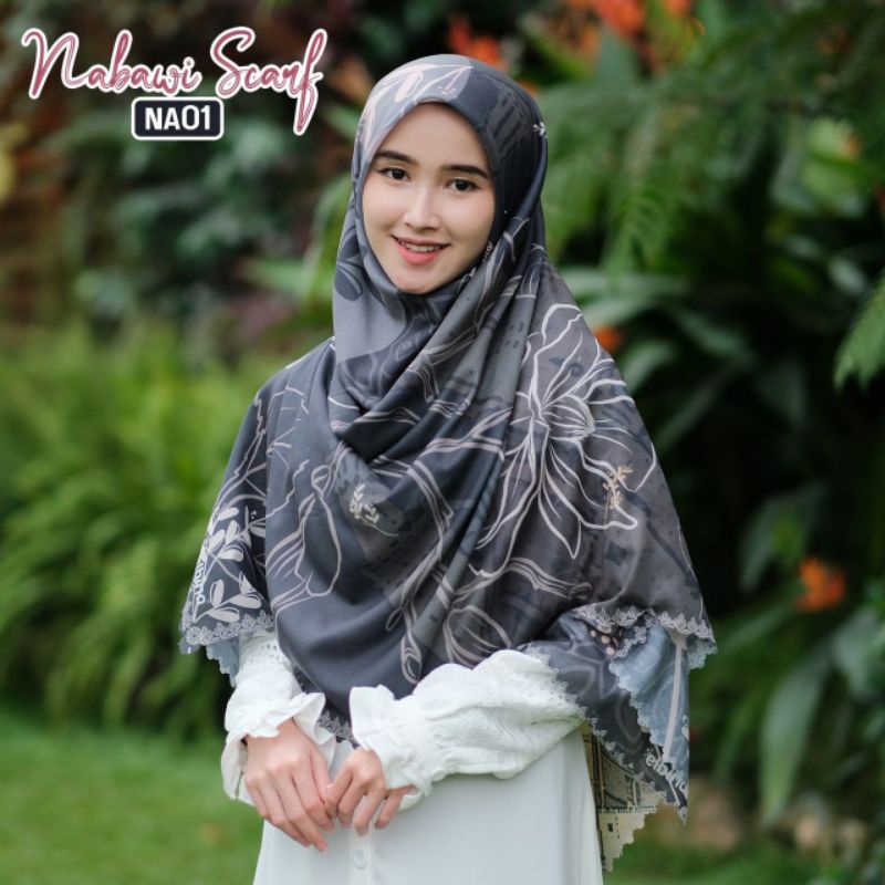 Nabawi Scarf by Elbina Hijab/Jilbab Segi Empat Motif/Khimar Printing