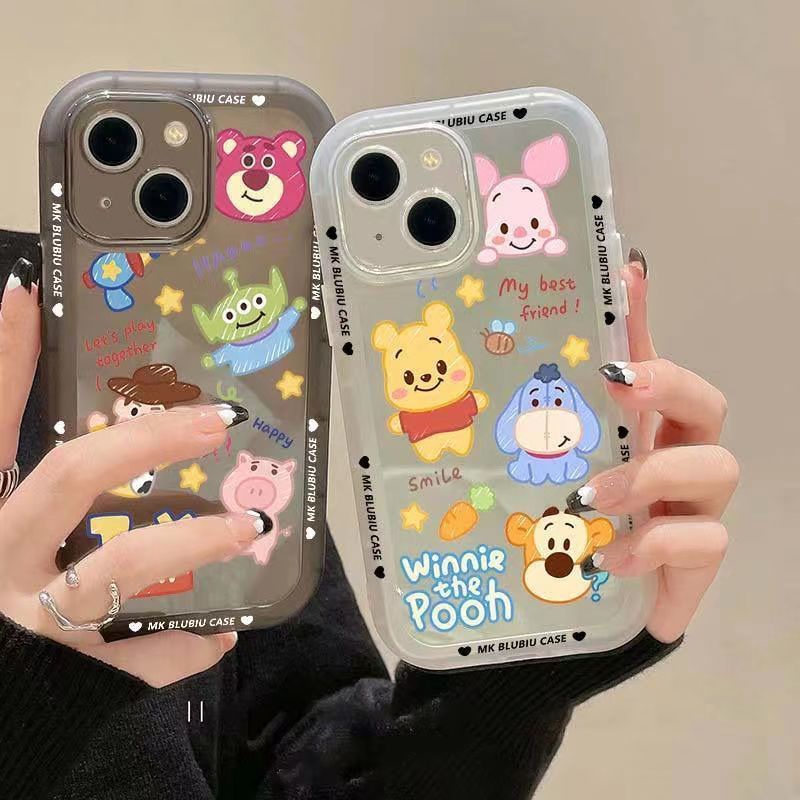 Casing Soft Case Silikon Transparan Motif Winnie The Pooh Untuk Iphone 13 / xsmax / XR / xs