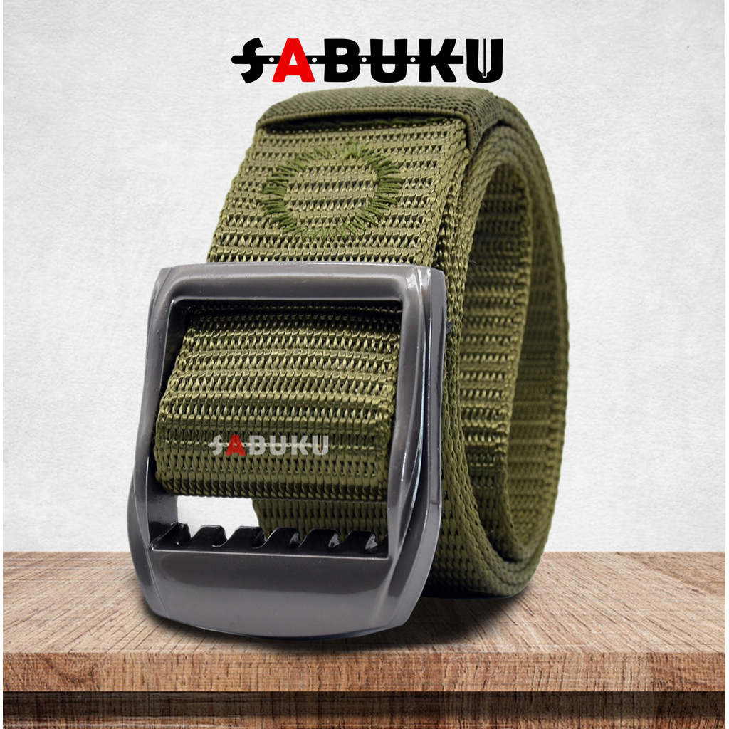 Ikat Pinggang Pria Nylon Canvas Sabuk Pria Gesper Nylon Men Belt - 031