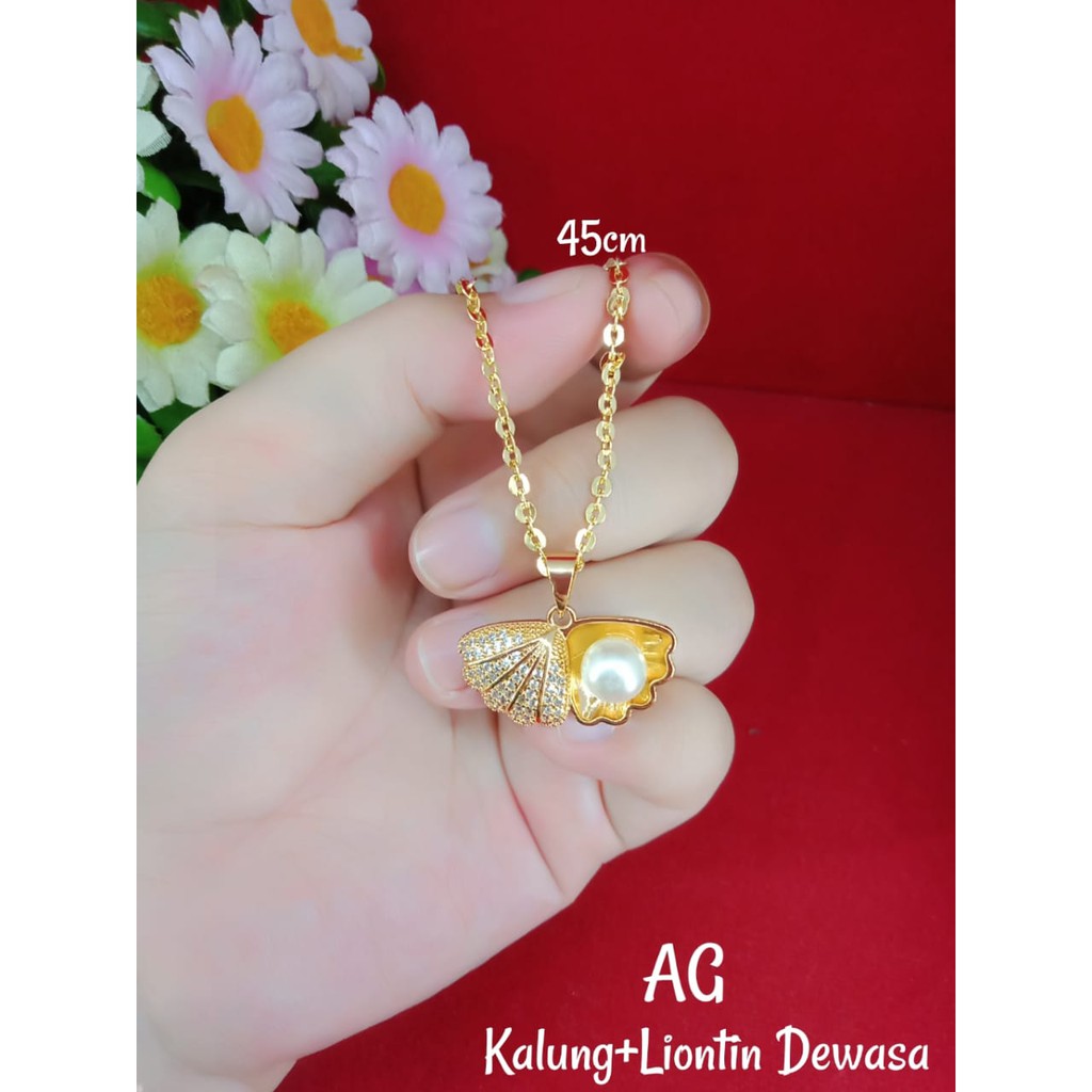Kalung liontin Kerang Mutiara YAXIYA 45cm